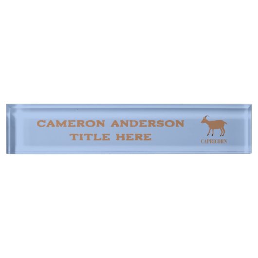 Porte-nom Pour Bureau Capricorn Étoile Signal Chèvre Nom personnalisé (Devant)
