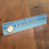 Porte-nom Pour Bureau Caraïbes Horizon Tropical Turquoise Bleu (Taille)