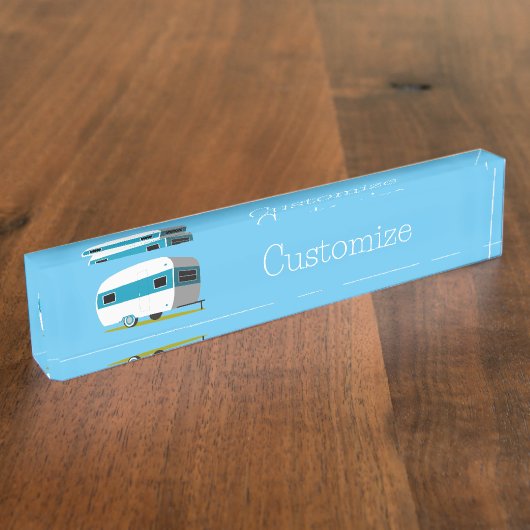 Porte-nom Pour Bureau Caravan Camper RV Thunder_Cove (Taille)