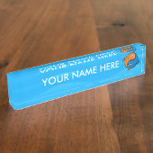 Porte-nom Pour Bureau Caricature de poisson Yin Yang (Taille)