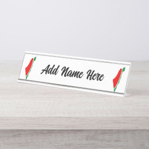 Porte-nom Pour Bureau Carte de Palestine Watermelon Symbole de la libert