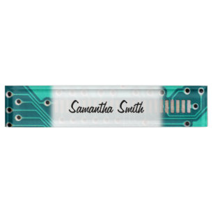 Porte-nom Pour Bureau Carte de vert bleu - photographie de