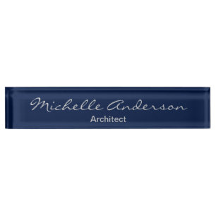 Porte-nom Pour Bureau Carte d'identité design Blue Gris Architect