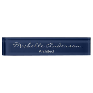 Porte-nom Pour Bureau Carte d'identité design Blue Gris Architect