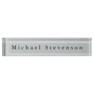 Porte-nom Pour Bureau Carte d'identité personnelle Gray classique