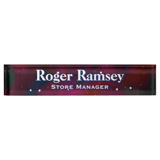 Porte-nom Pour Bureau Carte d'identité Starry Night Sky Desk (Devant)