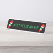Porte-nom Pour Bureau Carte du Liban avec drapeau (Devant)