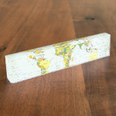 Porte-nom Pour Bureau Carte mondiale Globe Pays Atlas (Taille)