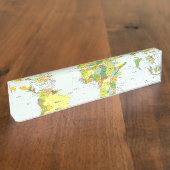 Porte-nom Pour Bureau Carte mondiale Globe Pays Atlas (Taille)