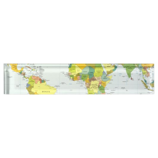 Porte-nom Pour Bureau Carte mondiale Globe Pays Atlas (Devant)