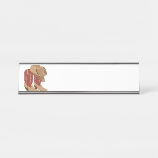 Porte-nom Pour Bureau Casquette et bottes de cowboy (Devant)