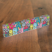 Porte-nom Pour Bureau Cat et kitten (Taille)