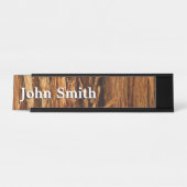 Porte-nom Pour Bureau Cèdre texturé en écorce de bois (Devant)