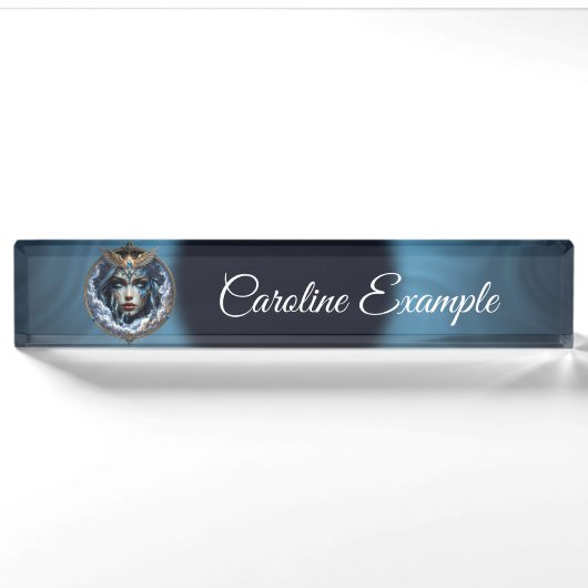 Porte-nom Pour Bureau Célestia – Gardienne du Ciel Infini (Devant)