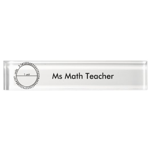 Porte-nom Pour Bureau Cercle de pi (Devant)