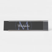 Porte-nom Pour Bureau Cercle minimal moderne nom initial monogramme mode (Devant)