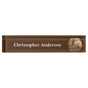 Porte-nom Pour Bureau Cerf blanc en automne Nouvelle-Angleterre Couleurs