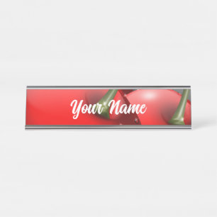 Porte-nom Pour Bureau Cerises avec gouttes de ragoût
