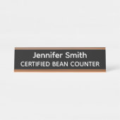 Porte-nom Pour Bureau Certified Bean Counter Personalized Name Plate (Devant)