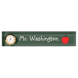 Porte-nom Pour Bureau Chalkboard Enseignant's Clock Desk Nameplate Cadea