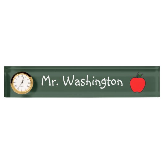 Porte-nom Pour Bureau Chalkboard Enseignant's Clock Desk Nameplate Cadea (Devant)
