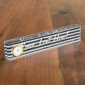 Porte-nom Pour Bureau Changez les rayures grises en n'importe quelle (Taille)