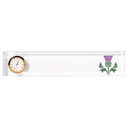 Porte-nom Pour Bureau Chardon d'emblème écossais (Devant)