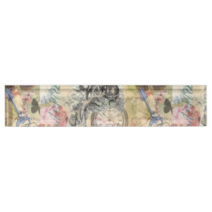 Porte-nom Pour Bureau Chat du Cheshire Alice au Pays des Merveilles Clas