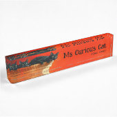 Porte-nom Pour Bureau chat noir