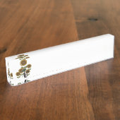 Porte-nom Pour Bureau Chat noir de tournesol (Taille)