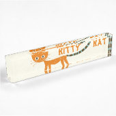 Porte-nom Pour Bureau chat orange