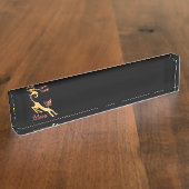 Porte-nom Pour Bureau Chat rouge drôle (Taille)
