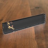 Porte-nom Pour Bureau Chat rouge drôle (Taille)