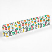 Porte-nom Pour Bureau Chats dans les pots à fleurs