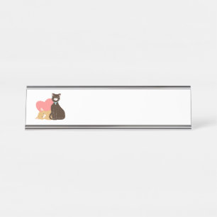 Porte-nom Pour Bureau Chats de Roamantic
