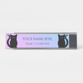 Porte-nom Pour Bureau Chats noirs mignons dégradé arrière - plan votre n (Devant)