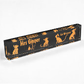 Porte-nom Pour Bureau chats orange