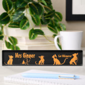 Porte-nom Pour Bureau chats orange