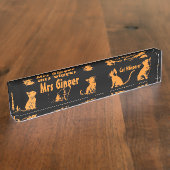 Porte-nom Pour Bureau chats orange (Taille)