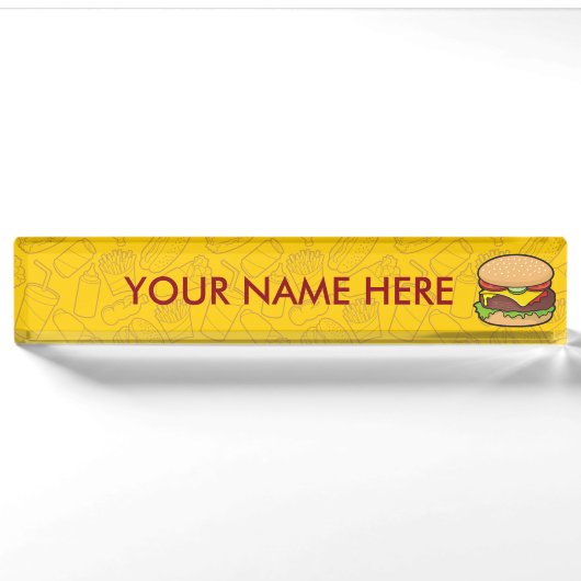 Porte-nom Pour Bureau Cheeseburger (Devant)