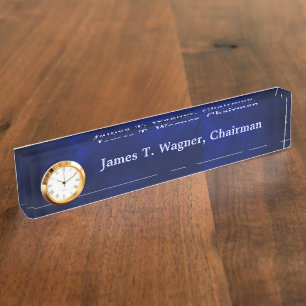 Porte-nom Pour Bureau Chef bleu de la Marine