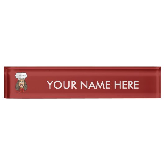 Porte-nom Pour Bureau Chef femme (Devant)