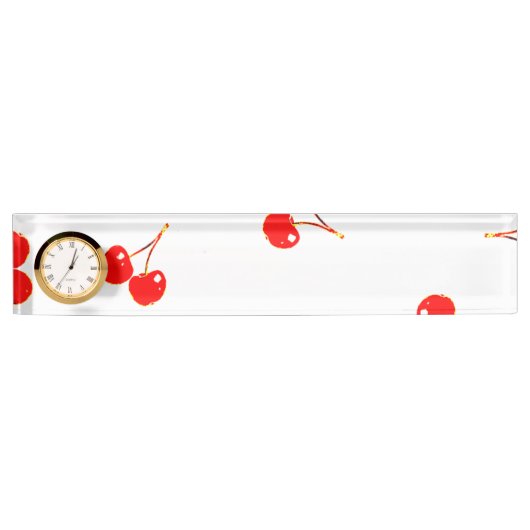 Porte-nom Pour Bureau Cherry Motif Pop Version (Devant)