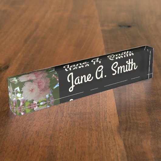 Porte-nom Pour Bureau Cherry Tree I Spring Floral (Taille)