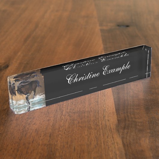 Porte-nom Pour Bureau Cheval (Taille)