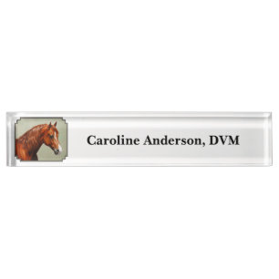 Porte-nom Pour Bureau Cheval de châtaignes Morgan