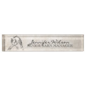 Porte-nom Pour Bureau Cheval Lover (Devant)