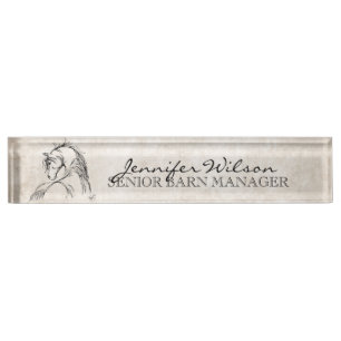Porte-nom Pour Bureau Cheval Lover