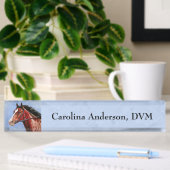 Porte-nom Pour Bureau Cheval Thoroughbred Hippocampe bleu