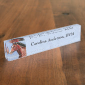 Porte-nom Pour Bureau Cheval Thoroughbred Hippocampe bleu (Taille)